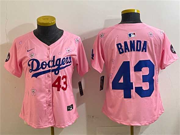 Women%27s Los Angeles Dodgers #43 Anthony Banda Pink 2025 Tokyo Series Limited Stitched Jersey->mlb womens jerseys->MLB Jersey